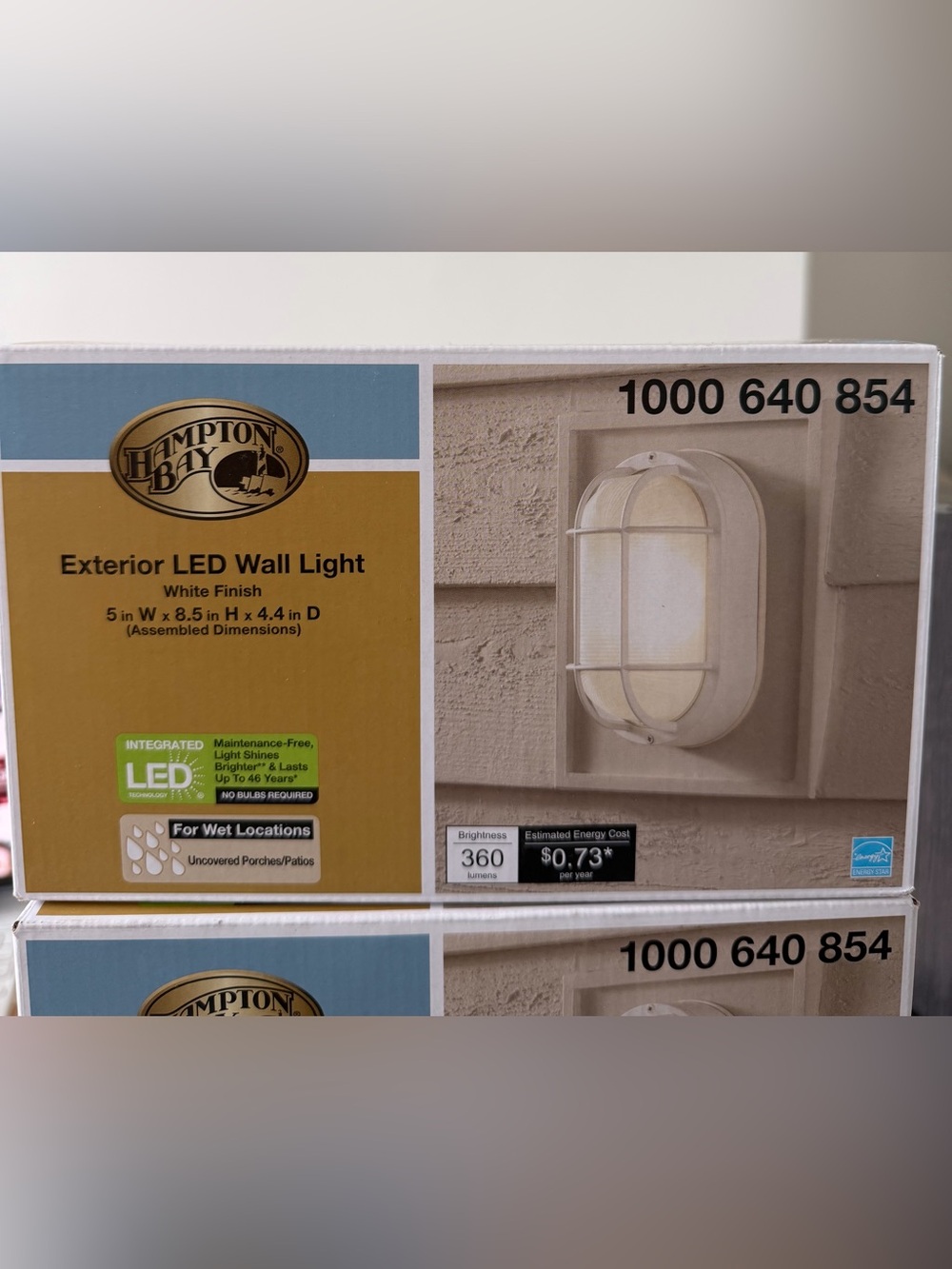 New Hampton Bay White Outdoor Wall Light